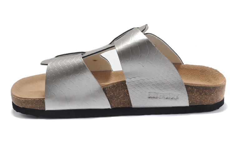 Birkenstock Riva Silver Snakeskin Sandals - Trendy and Comfortable Birkenstock Riva Silver Snakeskin Sandals - Trendy and Comfortable