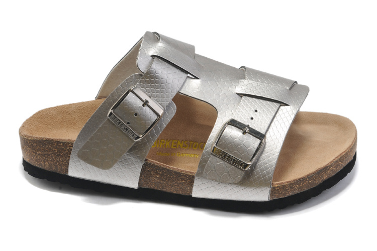 Birkenstock Riva Silver Snakeskin Sandals - Trendy and Comfortable Birkenstock Riva Silver Snakeskin Sandals - Trendy and Comfortable