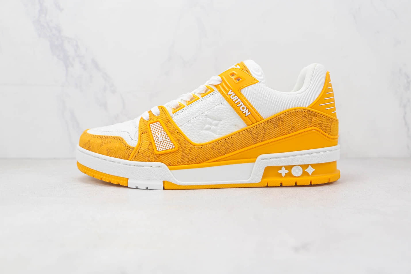 Louis Vuitton Trainer Yellow Monogram Denim White