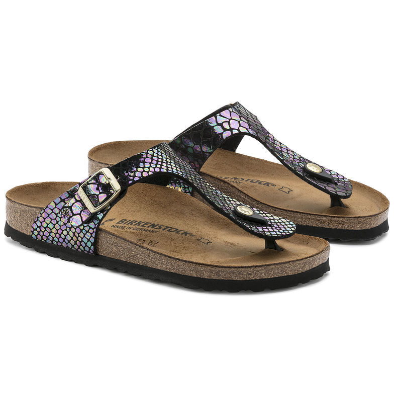 Birkenstock Gizeh Black Shiny Snake Sandals | Multicolor | Top Quality Birkenstock Gizeh Black Shiny Snake Sandals | Multicolor | Top Quality