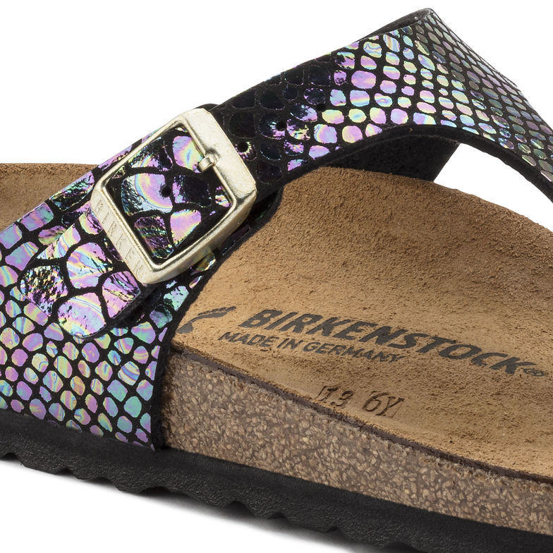 Birkenstock Gizeh Black Shiny Snake Sandals | Multicolor | Top Quality Birkenstock Gizeh Black Shiny Snake Sandals | Multicolor | Top Quality