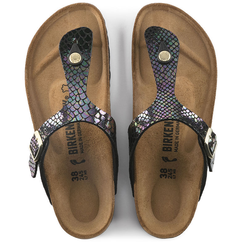 Birkenstock Gizeh Black Shiny Snake Sandals | Multicolor | Top Quality Birkenstock Gizeh Black Shiny Snake Sandals | Multicolor | Top Quality