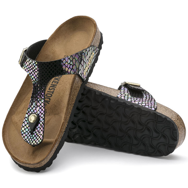 Birkenstock Gizeh Black Shiny Snake Sandals | Multicolor | Top Quality Birkenstock Gizeh Black Shiny Snake Sandals | Multicolor | Top Quality