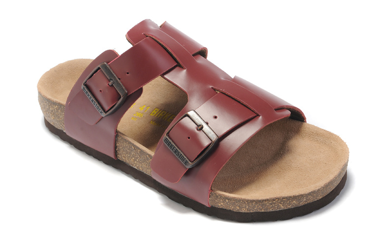 Birkenstock Riva Dark Red Leather Sandals - Stylish and Comfortable Footwear