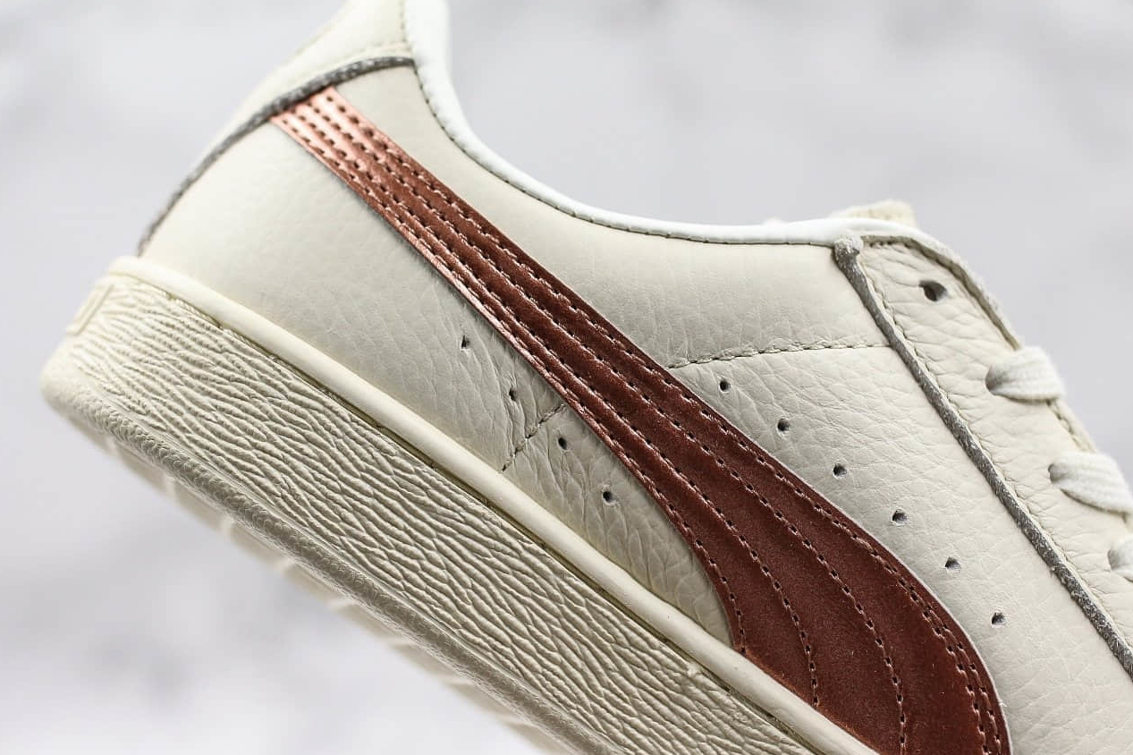 Puma Basket Classic Metallic Low-Top Sneaker - Whisper White Copper | Shop Now Puma Basket Classic Metallic Low-Top Sneaker - Whisper White Copper | Shop Now