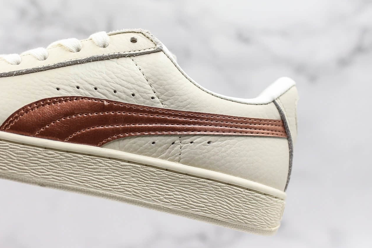 Puma Basket Classic Metallic Low-Top Sneaker - Whisper White Copper | Shop Now Puma Basket Classic Metallic Low-Top Sneaker - Whisper White Copper | Shop Now