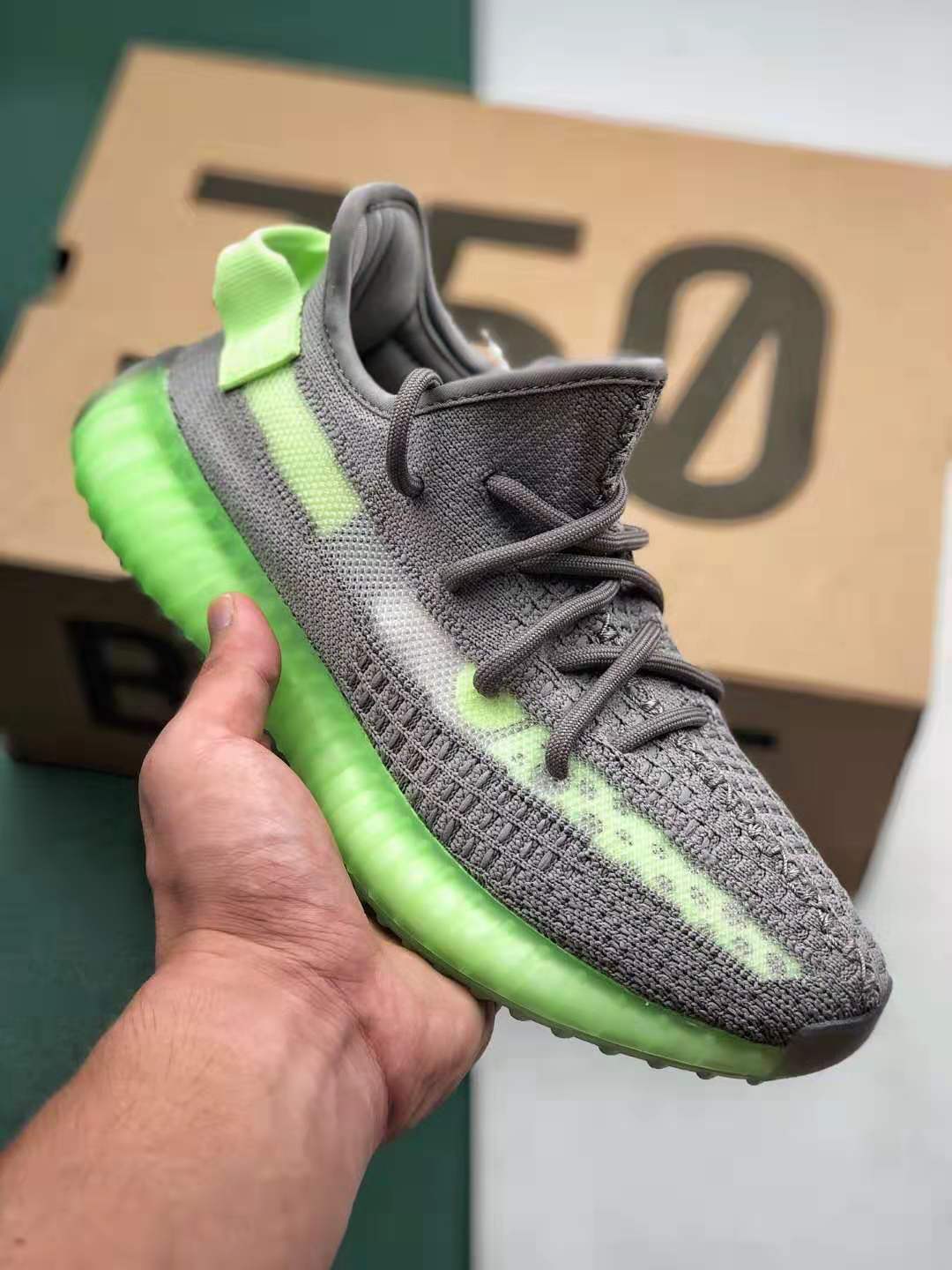 Adidas Yeezy 350 Boost V2 Grey Glow Volt Green EG5560 | Limited Edition Sneakers