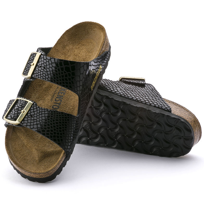 Birkenstock Arizona Black Snakeskin Pattern Sandals - Stylish and Comfortable Shoes Birkenstock Arizona Black Snakeskin Pattern Sandals - Stylish and Comfortable Shoes