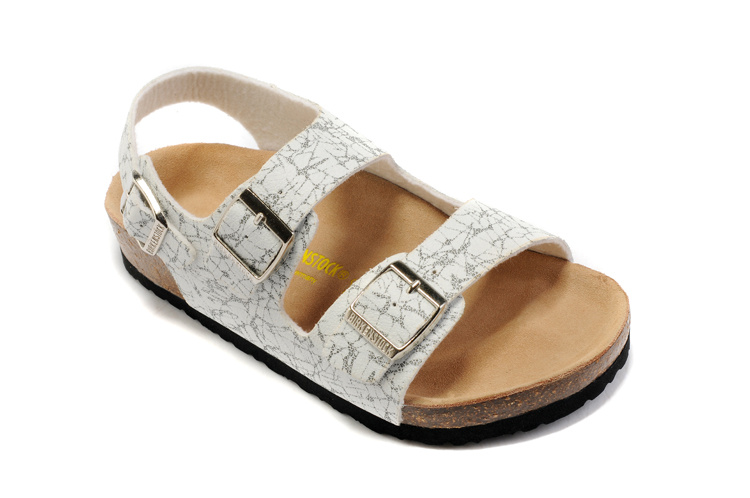 Birkenstock Milano Striped Sandals - Black & White | Free Shipping