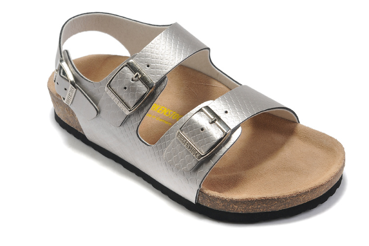 Birkenstock Milano Snakeskin Sandals Silver – Stylish and Comfy Footwear