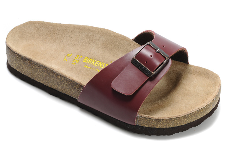 Birkenstock Madrid Leather Wine Red Sandals - Stylish and Comfortable Footwear
